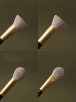 Pinceau de maquillage en poils de chèvre de luxe de haute qualité Grand manche en ébène laqué Poudre libre Blush Logo personnalisé