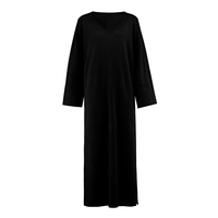 Pulls en cachemire noir personnalisés Robes mi-longues élégantes grande taille pour femmes Pull décontracté ample pour dames