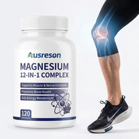 Capsules de complément alimentaire OEM au complexe de glycinate et citrate de magnésium pour la santé des muscles et des os, sans gluten, capsules de magnésium 12-en-1
