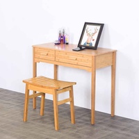 Allenjoy — ensemble de Table de toilette en bois et bambou, style moderne, trousse de maquillage avec miroir rabattable