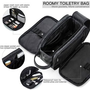 Trousse de toilette BSCI pour hommes et femmes, grande trousse de voyage pour rasoir, résistante à l'eau, organiseur de produits de toilette en cuir PU - Product Image 3