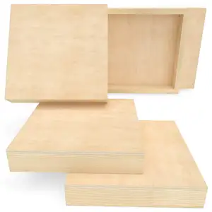 صندوق ألواح خشبية مربعة غير مكتملة الشكل ، إطارات تزيين جدارية خشبية لمطبوعات القماش ، لافتة خشبية فارغة