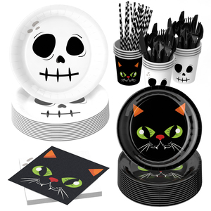 Vaisselle jetable écologique pour <span class=keywords><strong>Halloween</strong></span>, très demandée, gobelets et assiettes en papier pour fête d'horreur avec livraison rapide - Product Image 5