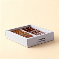 Boîte d'emballage pour desserts en encre de soja avec séparateur, vente chaude, boîte d'emballage personnalisée pour truffes, bonbons, chocolat, emballage alimentaire