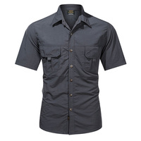 Nouvelle Arrivée Chemise Homme Décontractée Style Workwear Ajustée Séchage Rapide Été Tissée en Popeline Nylon Polyamide 3XL avec Fermeture Éclair Perlée