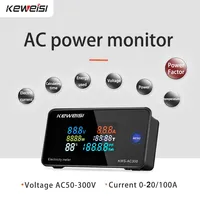 Voltmeter KWS-AC300, Ammeter AC 50-300V 0-10/100A Voltmeter Digital LED AC Wattmeter pengukur listrik