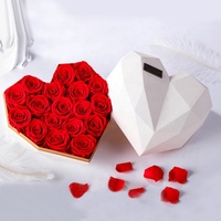Roses éternelles en forme de cœur, pour un cadeau de saint-valentin, roses romantiques, luxueuses, en forme de cœur, 1 pièce, offre spéciale