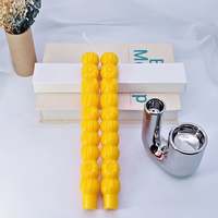 Bougies de pilier artisanales en forme de gland et de citrouille sans fumée, colorées et parfumées, idéales pour la décoration intérieure ou les cadeaux.