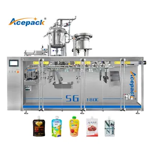Ready made pouch filling machine and spout adding automatic packing machine