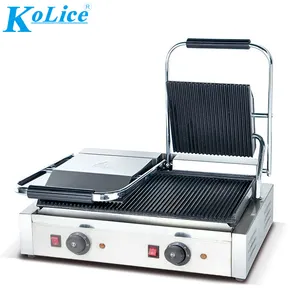 Kolice griglia per Panini commerciale doppia di buona qualità con piastra liscia/Grill Sandwich Maker