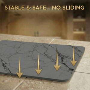 Elegante Tapete de Baño de Piedra con Diseño de Mármol, Patrón Sólido que Mantiene su Baño Impecable en Todo Momento - Product Image 5