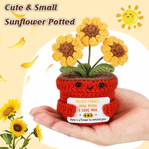 Handmade Crochet Sunflower Sentimental Gifts Anniversary Birthday <b>Presents</b> for Wife Husband Girlfriend Home Office Decor - Product Image 4