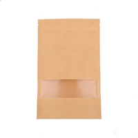Sacs en papier kraft avec fermeture éclair, personnalisés en gros, classiques, de qualité alimentaire, étanches à l'humidité, réutilisables, avec fenêtre, sacs bruns