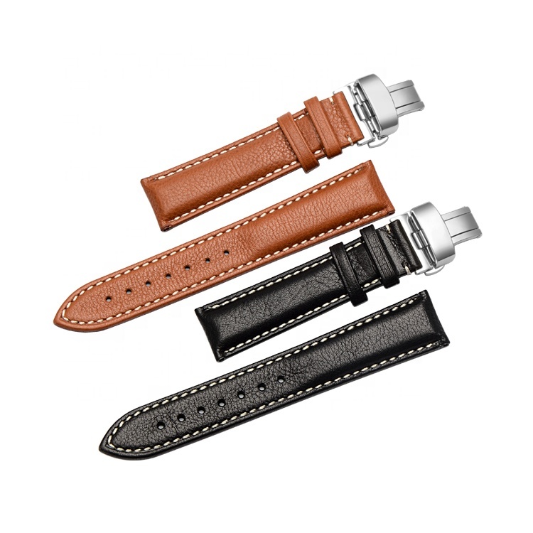 Brun foncé 22mm En Cuir Véritable Montre-Bracelet Bracelet de Montre pour Hommes