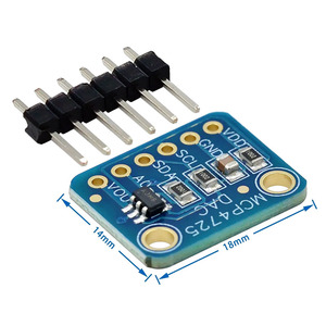 MCP4725 modul DAC I2C 12-Bit-papan konverter Digital ke Analog dengan antarmuka I2C <span class=keywords><strong>2</strong></span>.7-5.5V UNTUK <span class=keywords><strong>Arduino</strong></span> - Product Image 4