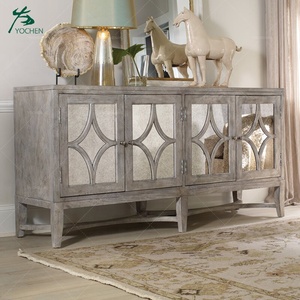 <span class=keywords><strong>Buffet</strong></span> moderne en <span class=keywords><strong>bois</strong></span> blanc de style antique avec miroir, armoire de rangement pour salle à manger, salon, cuisine, meubles de maison - Product Image 3