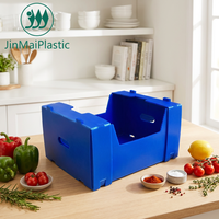 Boîte à fruits et légumes pliable en PP creux 45x25x8cm, caisse en plastique ondulé de qualité alimentaire, réutilisable, pliable, pour la logistique