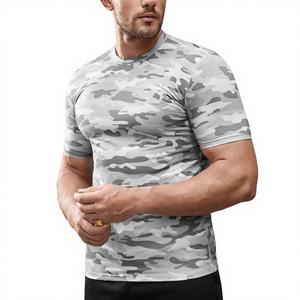 เสื้อยืดแขนสั้นผู้ชายผ้าฝ้ายถัก 100% สไตล์ออกกำลังกายกลางแจ้ง/ล่าสัตว์ พิมพ์โลโก้ตามสั่ง ขายส่ง - Product Image 1