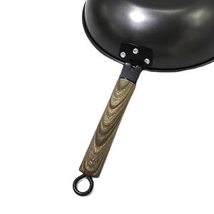 Recién llegado Durable 24cm Versátil Mango largo Chino Acero al carbono Antiadherente <span class=keywords><strong>Wok</strong></span> Range - Product Image 5