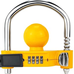 Hitch Lock With Combination 2 Inch Steel Yellow Travel Trailer Boat Truck Security <b>Padlock</b> - Product Image 1