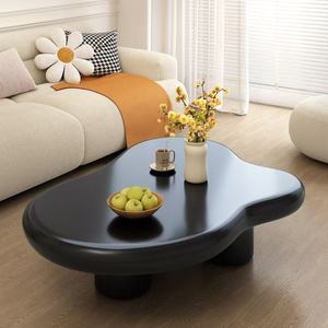 Mesa de Centro con Forma de Nube Estilo CreamStyle para Sala de Estar, Nueva Mesa de Té Blanca de Estilo Francés con Forma Irregular para Casas <span class=keywords><strong>Pequeñas</strong></span> - Product Image 2