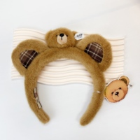 Bandeau en peluche en coton pour femmes, personnalisable, ours en peluche, mignon, tendance, décontracté, usage quotidien, accessoires pour cheveux