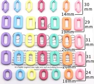 Corrente acrílica de plástico de cores doces, corrente para colar de ligação de bolsa