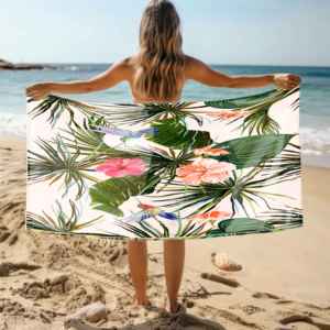 Asciugamani Personalizzati ad Asciugatura Rapida Anti-Sabbia con Stampa di Animali Tropicali in Fibra Ultra-Fine con Logo Stampato per Nuoto e Spiaggia per Adulti - Product Image 1