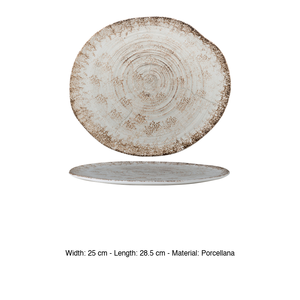 Wood Effect Flat <b>Plate</b> 28.5 × 25 cm In Porcelain M1934 - Product Image 3