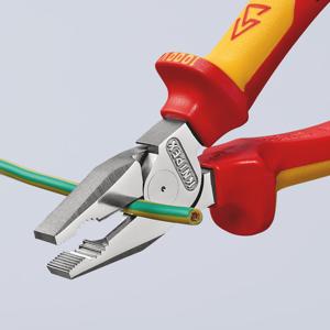 KNIPEX 02 06 225 High Leverage Combination <b>Pliers</b> insulated with multi-component grips, VDE-tested chrome-plated 225 mm - Product Image 3