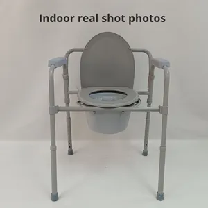 Medical for new Same Model Folding Steel Toilet Chair Comfortable Armrests for Elderly Rehabilitation Therapy Supplies - Product Image 6