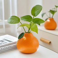 Kit Penanam Hidroponik Buah Pothos Simulasi Kreatif Eropa, Jeruk Kecil untuk Kantor, Rumah, dan Taman, Dilengkapi Pot Hias Pembawa Keberuntungan