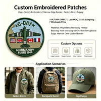 Écussons brodés personnalisés sur mesure pour fournisseurs, appliques brodées thermocollantes et à scratch avec logo personnalisé pour vêtements