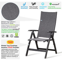 Chaise pliante moderne en métal pour intérieur et extérieur, balcon, patio, véranda, jardin, pelouse, piscine, confortable, noire, pliable, portable, robuste