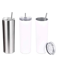 20 oz maigre glitter acier inoxydable vide sublimation blanc verre à vin