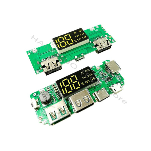 18650 Lithium Battery Digital Display Charging Module 5V2.4A 2A 1A Dual USB Output with Display Booster Module