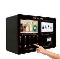 Mesin Penjual Parfum Otomatis Baomifa yang Dipasang di Dinding, Mini, 5 Botol, Mesin Penjual Semprotan Cologne dengan Pembayaran Koin dan Kartu