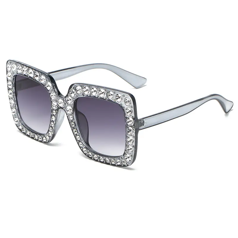 Новые квадратные очки в большой рамке бриллиантами солнцезащитные очки для женщин от вождения Подчеркивающее фигуру Модные солнцезащитные очки uv400