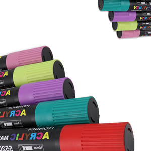 Wholesale 15mm Flat Felt Tip Graffiti Markers Jumbo Acrylic Paint Marker with Permanent Ink for Paper Wood <b>Stone</b> Cloth - Product Image 4