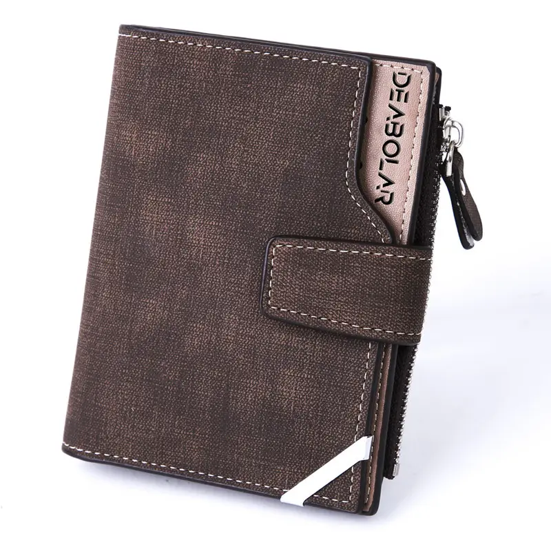 2022 Retro Canvas Pattern Mens Bifold Wallet Large Capacity Multi-card Clots Vintage Card Holder Canvas Pu Leather Mens Wallet