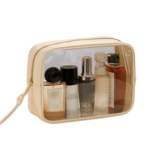 Custom Logo Waterproof PVC Clear Makeup Pouch Travel Toiletry clear Make up Bag Transparent PVC Cosmetic Bags With Zipper - Product Image 5
