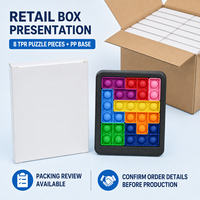 40-Piece TPR Pop Bubble Block Puzzle dengan Alas PP, Mainan Konstruksi Hewan & Alam Warna-warni dalam Kotak Retail