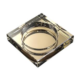 Clear Gold <strong>Gray</strong> Silver Coating Square <strong>Crystal</strong> Ashtray for Smoking Cigarettes MH-6169 - Product Image 3