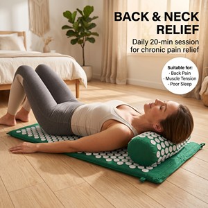 Tappetino per Agopressione in Cotone Ecologico per Massaggio Profondo, Riduzione dello Stress, Shakti Sleep - Pieghevole e Resistente per Adulti - Product Image 1