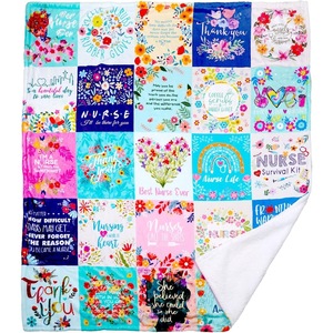 Multi Nurse Patchwork Flannel <b>Blanket</b> Throw <b>Blanket</b> Nap <b>Blanket</b> Lightweight Breathable <b>for</b> Travel <b>Camping</b> Custom Print Wholesale - Product Image 1