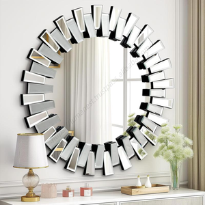 Miroir Mural Rond Décoratif Vintage en Bois Doré 3D de Luxe pour Salon, Salle à Manger et Maison - Vente en Gros - Product Image 1