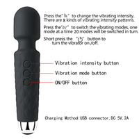USB wiederauf ladbar wasserdicht stark 20 Modi Leistungs starke AV Wand Vibrator Sexspielzeug für Frauen