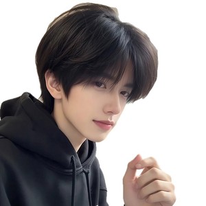 Perruque pour homme en fibre Kanekalon, tête entière, densité 100%, ligne de cheveux naturelle, coupe courte et dégagée, style coréen jeune - Product Image 1