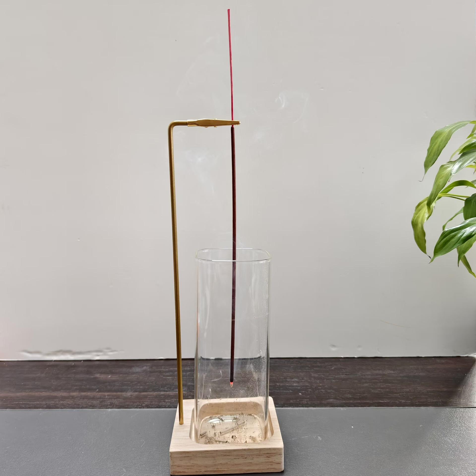 Square rubber wood+square cup 17CM