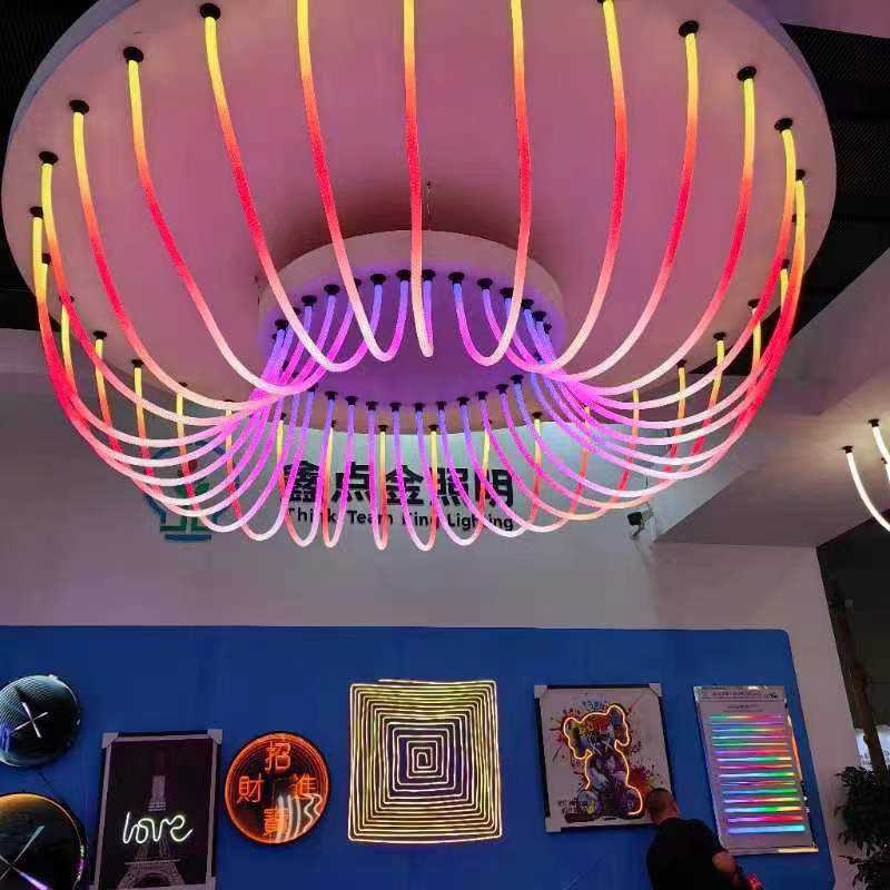 New Arrival 360 Degree RGB Neon Light Make Shapes Can Be Bent WS2812 Neon Light with Braided for Decoration